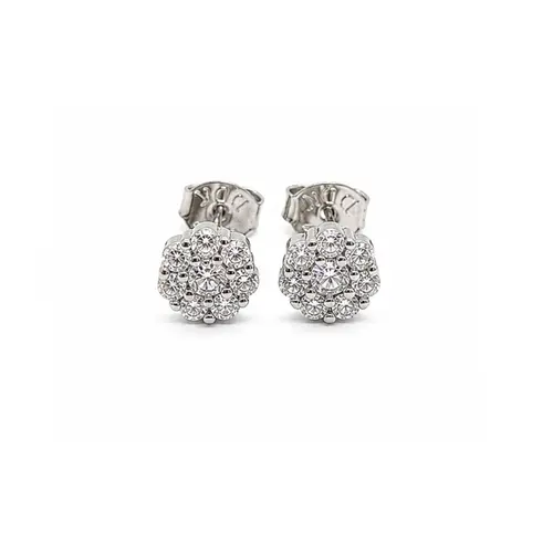 BRINCO FLOR G BANHADO A OURO BRANCO