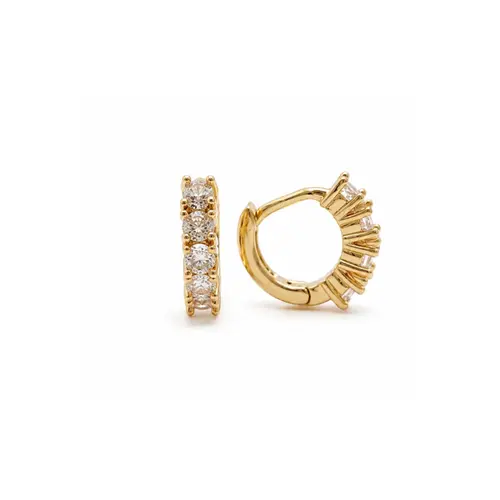 ARGOLA CRAVEJADA P BANHADA A OURO 18K