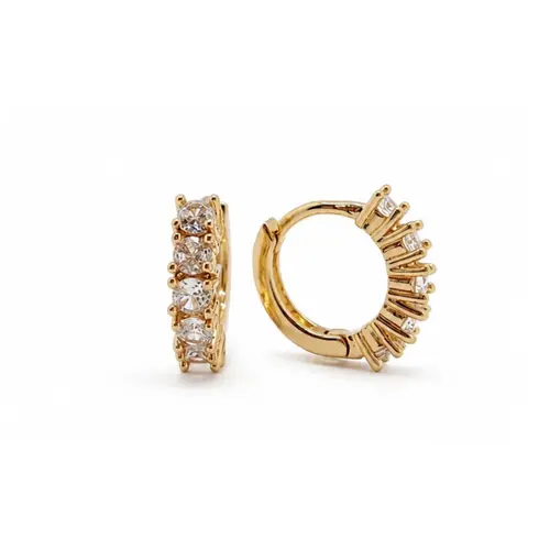ARGOLA CRAVEJADA M BANHADA A OURO 18K