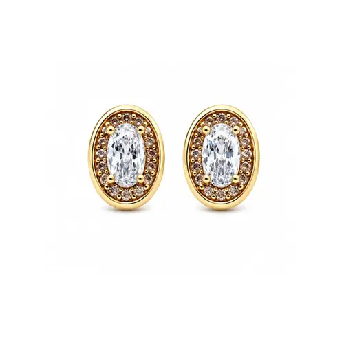 BRINCO OVAL BANHADO A OURO 18K