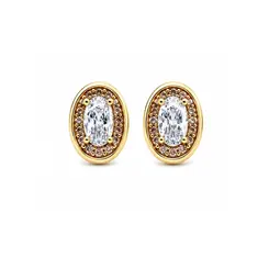 BRINCO OVAL BANHADO A OURO 18K