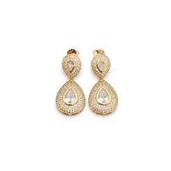 BRINCO GOTA CRAVEJADO BANHADO A OURO 18K.