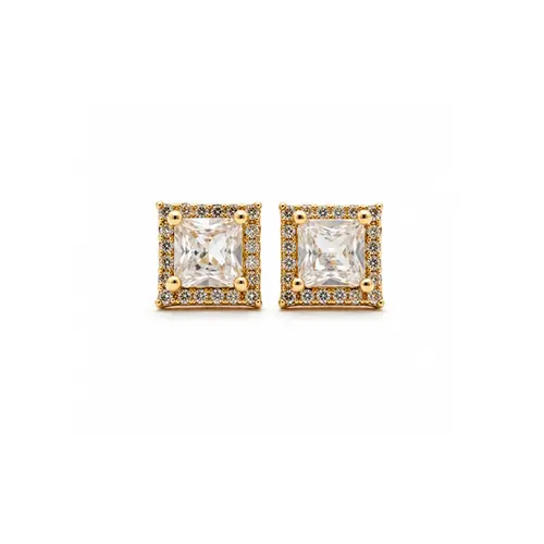 BRINCO QUADRADO BANHADO A OURO 18K