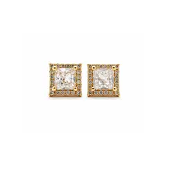 BRINCO QUADRADO BANHADO A OURO 18K
