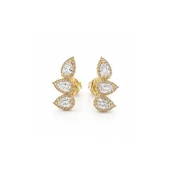 BRINCO GOTAS CRAVEJADO BANHADO A OURO 18K.