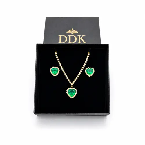 CONJUNTO CORAÇÃO BANHADO A OURO 18K