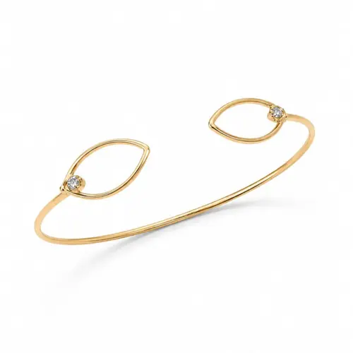 BRACELETE NAVETE BANHADO A OURO 18K.