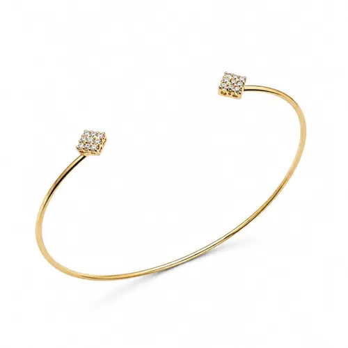BRACELETE 2 TREVOS BANHADO A OURO 18K.