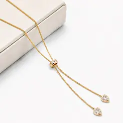 GRAVATA CORAÇÃO BANHADA A OURO 18K