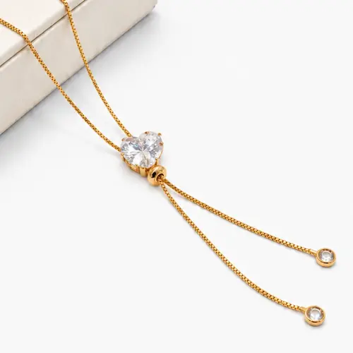 GRAVATA CORAÇÃO BANHADA A OURO 18K