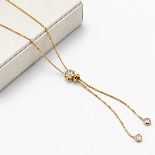 GRAVATA PINGENTE REDONDO BANHADA A OURO 18K