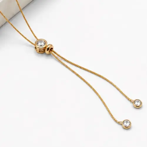 GRAVATA PINGENTE REDONDO BANHADA A OURO 18K