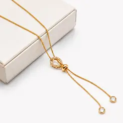 GRAVATA OVAL BANHADA A OURO 18K