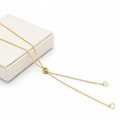 GRAVATA CORAÇÕES BANHADA A OURO 18K