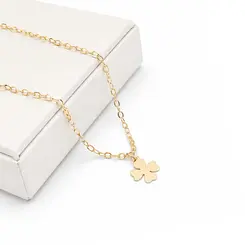 CHOKER TREVO LISO BANHADO A OURO 18K