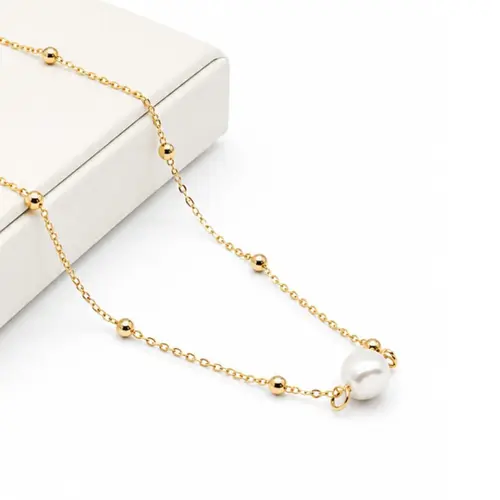 CHOKER PÉROLA BANHADA A OURO 18K