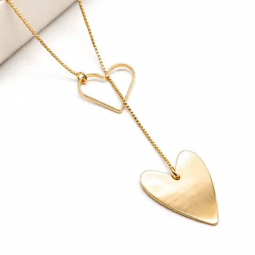 GRAVATA CORAÇÃO BANHADA A OURO 18K