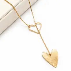 GRAVATA CORAÇÃO BANHADA A OURO 18K