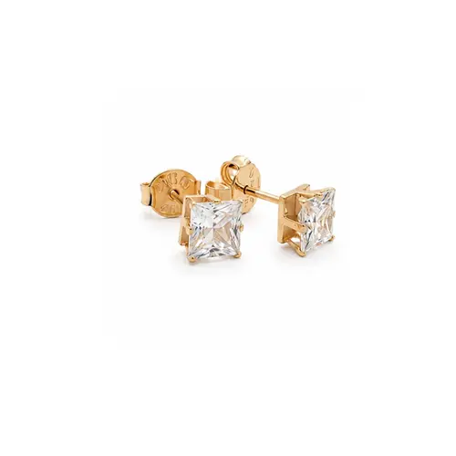 BRINCO PONTO DE LUZ QUADRADO BANHADO A OURO 18K