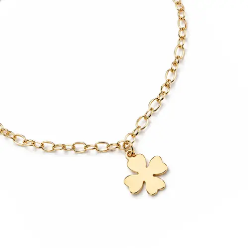 PULSEIRA TREVO LISO BANHADA A OURO 18K