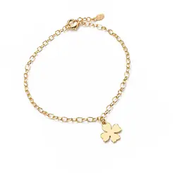 PULSEIRA TREVO LISO BANHADA A OURO 18K