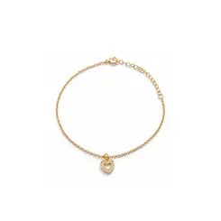 PULSEIRA CORAÇÃO CRAVEJADO BANHADO A OURO 18K