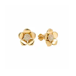 BRINCO FLOR BANHADO A OURO 18K