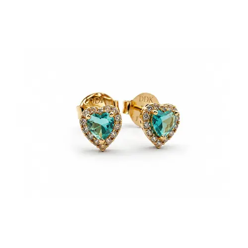 BRINCO CORAÇÃO VERDE BANHADO A OURO 18K
