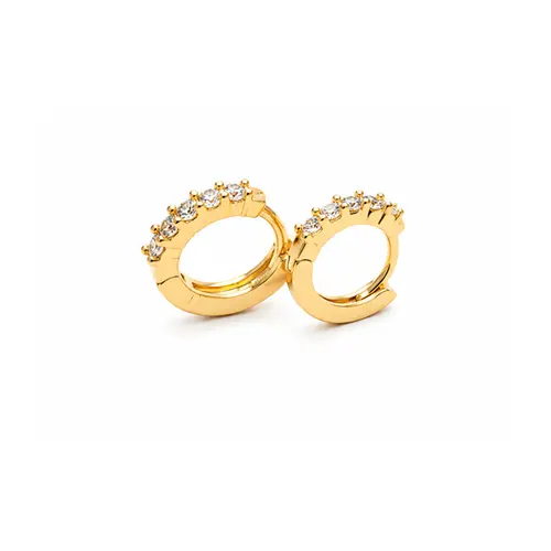 ARGOLA CRAVEJADA BANHADA A OURO 18K