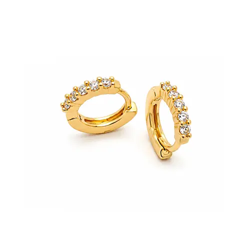 ARGOLA CRAVEJADA BANHADA A OURO 18K
