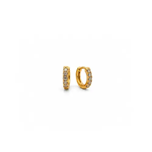 ARGOLA CRAVEJADA P BANHADA A OURO 18K