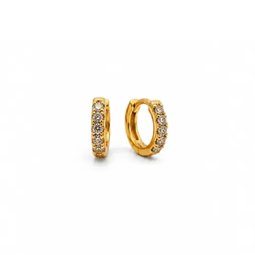 ARGOLA CRAVEJADA P BANHADA A OURO 18K