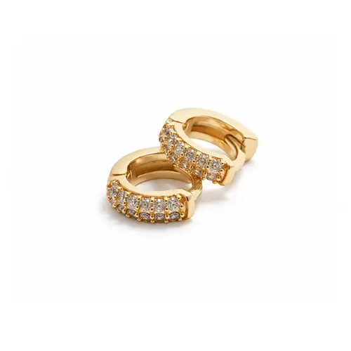 ARGOLA CRAVEJADA P BANHADA A OURO 18K