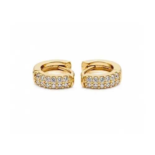 ARGOLA CRAVEJADA P BANHADA A OURO 18K
