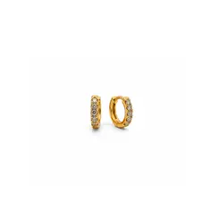 ARGOLA CRAVEJADA P BANHADA A OURO 18K