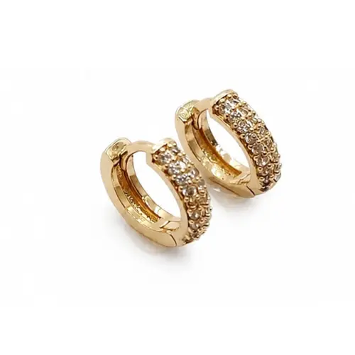 ARGOLA CRAVEJADA M BANHADA A OURO 18K