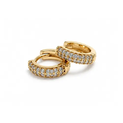 ARGOLA CRAVEJADA M BANHADA A OURO 18K