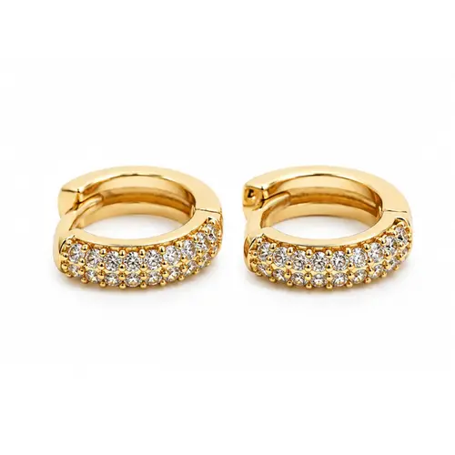 ARGOLA CRAVEJADA M BANHADA A OURO 18K