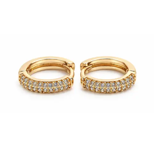 ARGOLA CRAVEJADA G BANHADA A OURO 18K