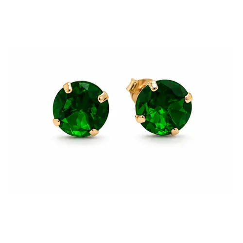 BRINCO PONTO DE LUZ VERDE BANHADO A OURO 18K