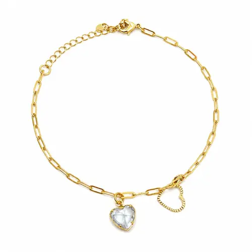 PULSEIRA CORAÇÕES BANHADA A OURO 18K.