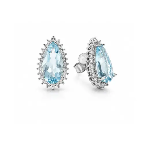 BRINCO GOTA AZUL BANHADO A OURO 18K