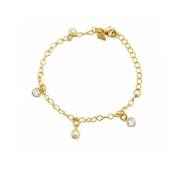 PULSEIRA CORAÇÃO E PEROLAS  BANHADA A OURO 18K.