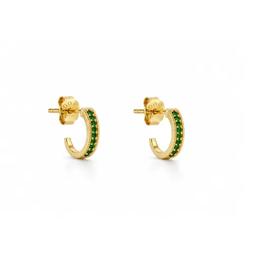 ARGOLA VERDE P BANHADA A OURO 18K