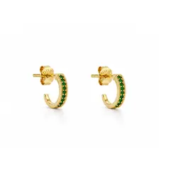 ARGOLA VERDE P BANHADA A OURO 18K