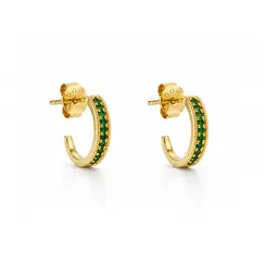ARGOLA VERDE M BANHADA A OURO 18K