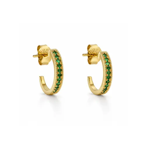 ARGOLA VERDE G BANHADA A OURO 18K