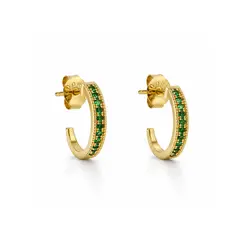 ARGOLA VERDE G BANHADA A OURO 18K