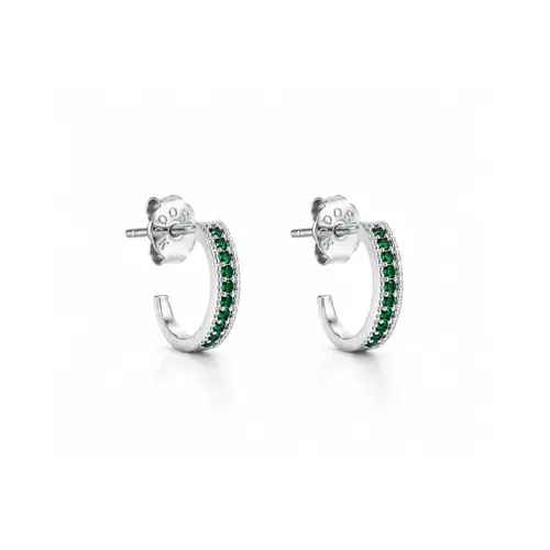 ARGOLA VERDE P BANHADA A OURO BRANCO