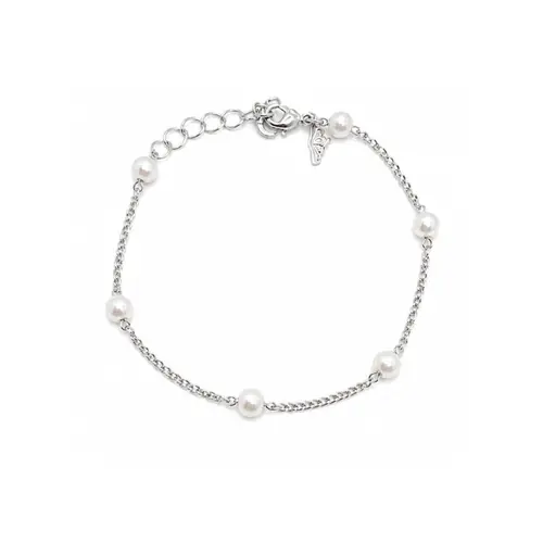PULSEIRA INFANTIL DE PÉROLAS BANHADA A OURO BRANCO